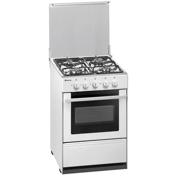 Meireles G 2540 V W White Gas Stove - Independent kitchen with 4 burners, butane fuel, 44L oven capacity, and easy cleaning features, ideal for outdoor cooking and camping.