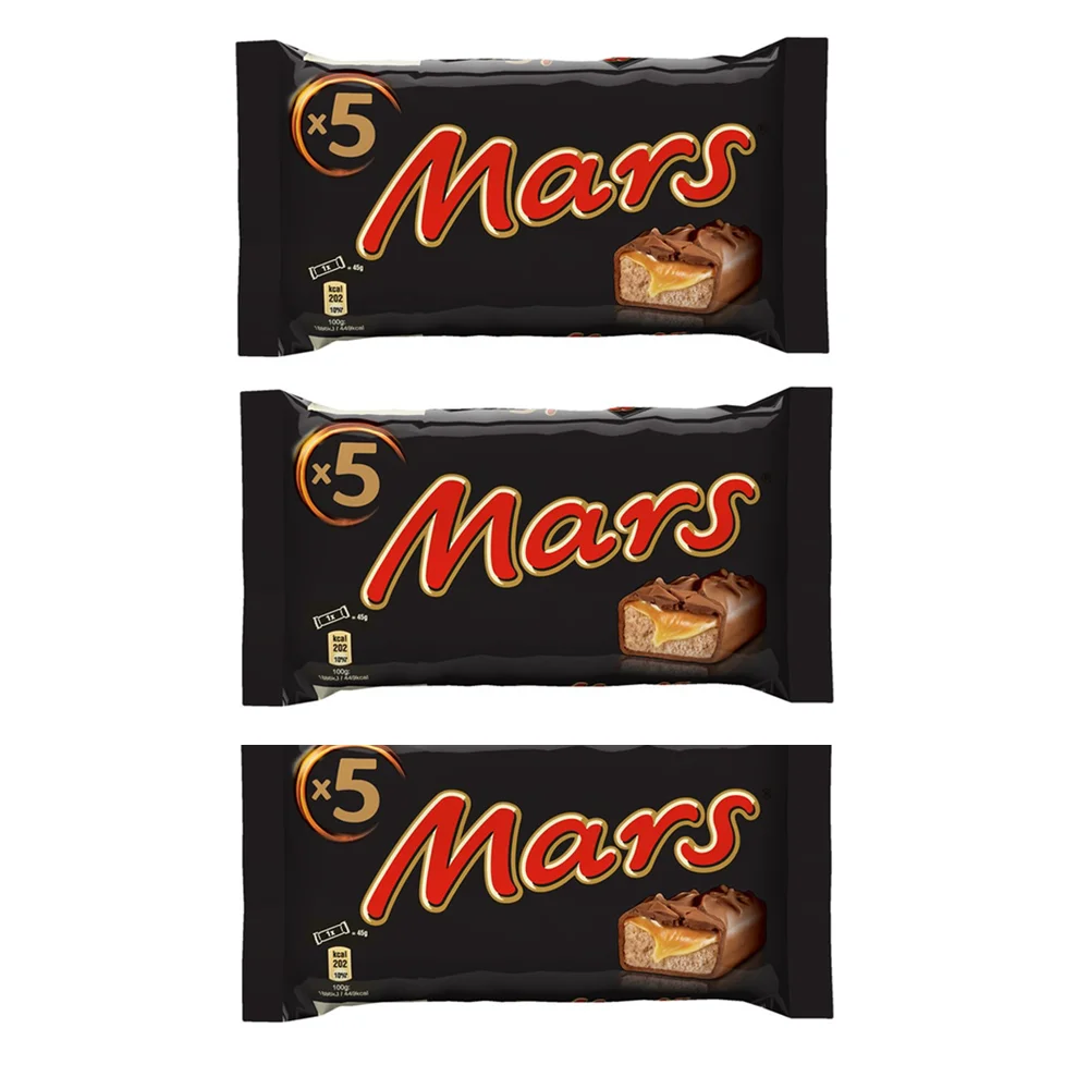 MARS Barritas de chocolate y caramelo,3 pack,5*3*45 675 g