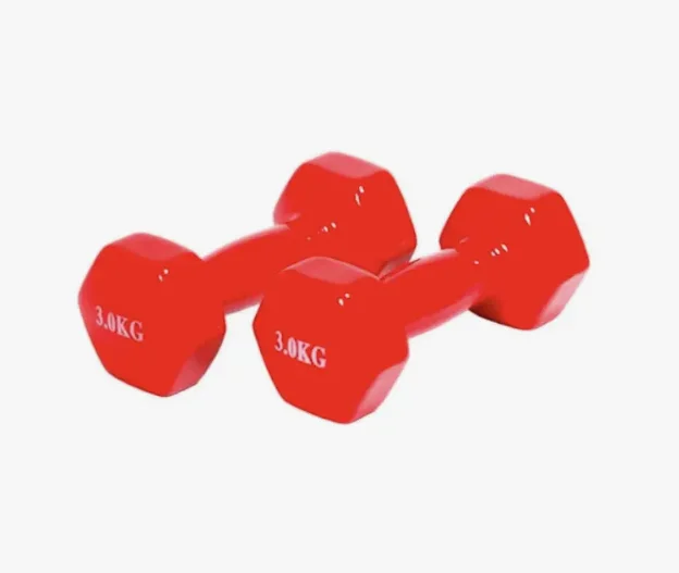 Weighs neoprene Dumbbell 1, 1.5, 2, 3kilos blue and red, short Anti-rolling pack 2 units.