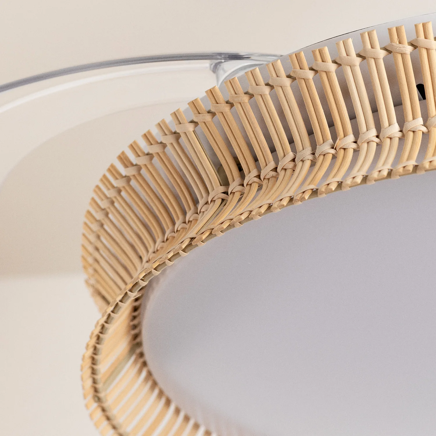 Create - ceiling fan with silent light 40w ø108 cm - wicker finishes - wind clear rattan