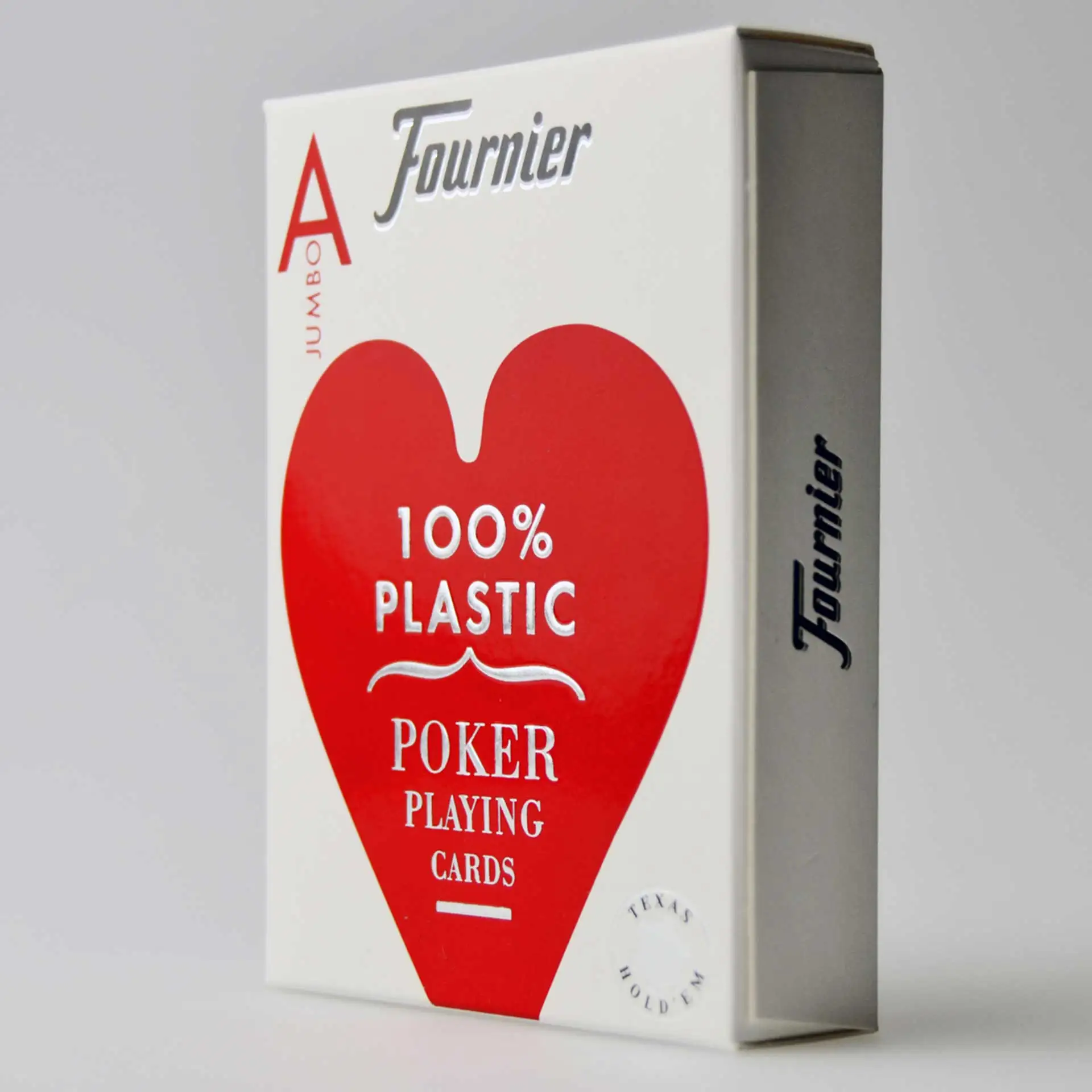 Baraja de Poker Fournier 100% Plástico - Indices Jumbo - 55 Cartas - Trasera Roja