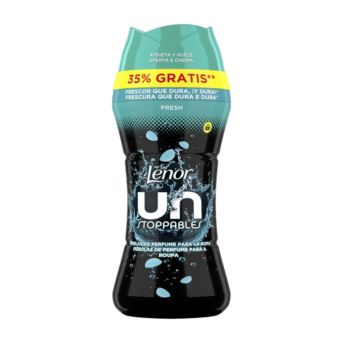 Pack 3 bottles – lenor unstoppables aromatic pearls for washing machine – fresh aroma – 3 x 270 g – long-lasting perfume for clothes