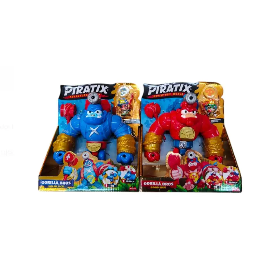 Magic Box - Piratix CRAZY JUNGLE GORILA BROS SMASH JACK Y BOOM BEN JUNTOS O SEPARADOS PARA ELEGIR. INCLUYEN 1 GORILA,1 PIRATIX EXLUSIVO,1 TESORO EXLUSIVO 1 ARMA.
