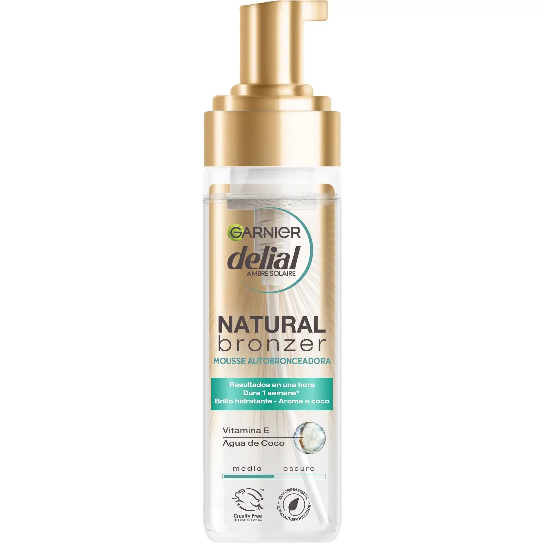Garnier Delial Mousse Autobronceadora con Agua de Coco Hidratante 200 ml