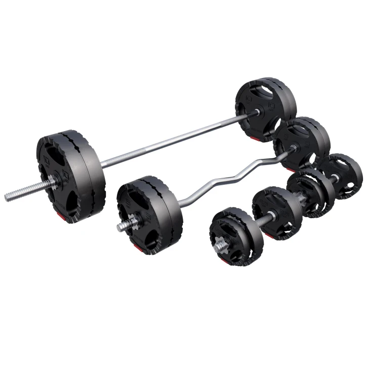 Gorilla Sports Juego completo de pesas de plástico de 100 kg