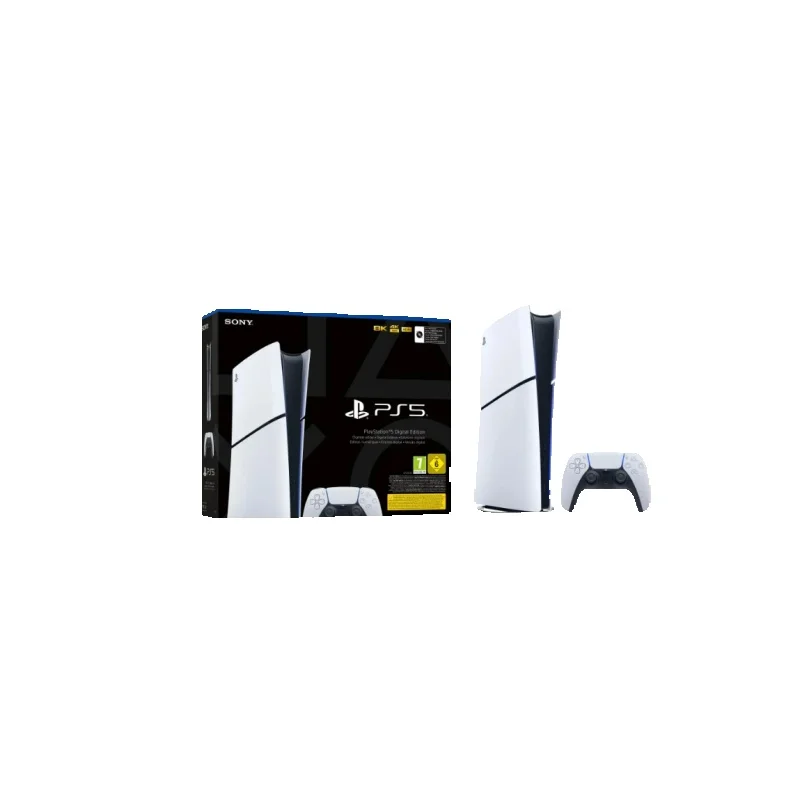 Consola Sony PlayStation 5 Digital Edition con 825 GB de almacenamiento SSD y conectividad Wifi en color blanco y negro - Imagen 7