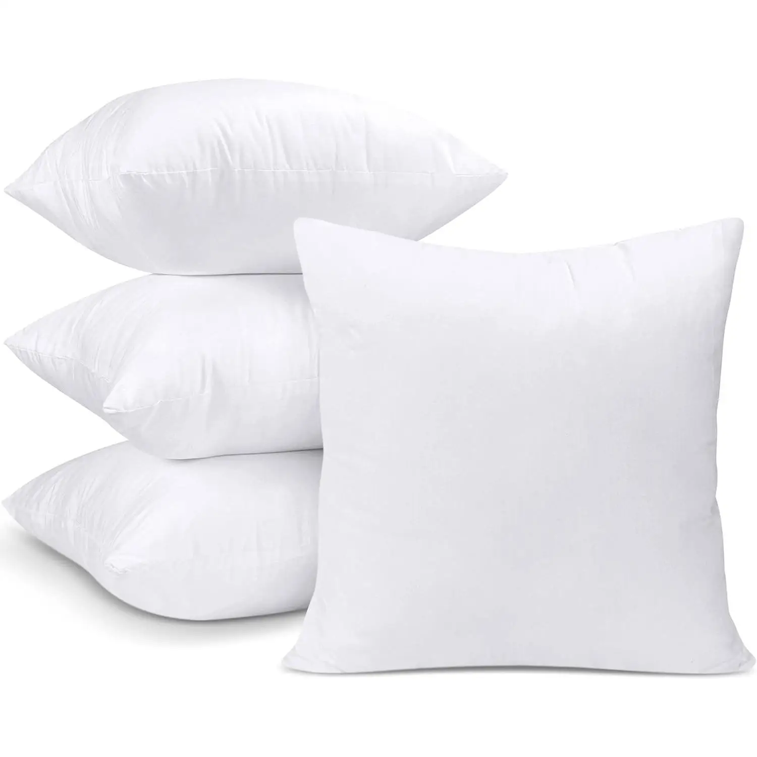 Relleno de Cojín Tela Suave 50x50 y 60x60 cm de Fibra Hueca Siliconada | Pack de 2/4/6 Unidades | Suave, Mullido, Antialérgico | Alta Recuperación | Para Sofá, Dormitorio, Salón o Coche