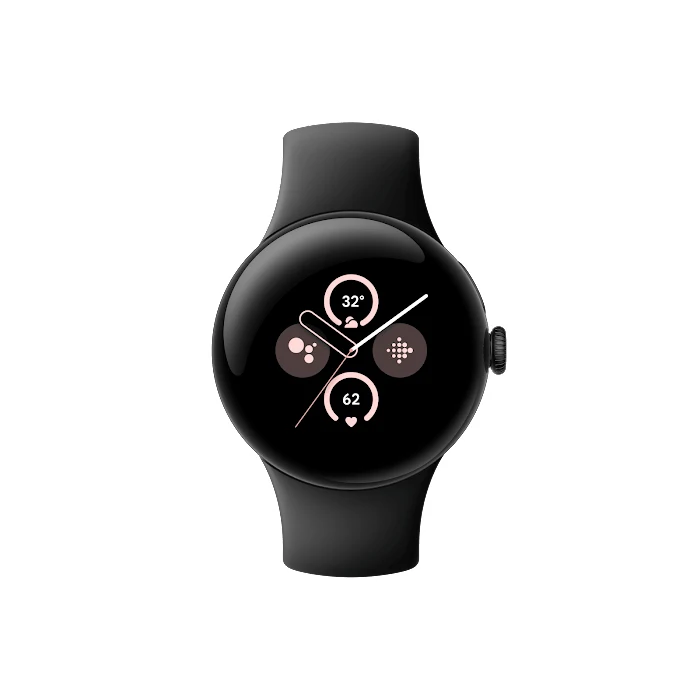 Google Pixel Watch 2 – Lo mejor de Google y Fitbit – Monitor de frecuencia cardíaca, gestión del estrés, funciones de seguridad – Android – Carcasa de aluminio en negro mate – Brazalete deportivo en