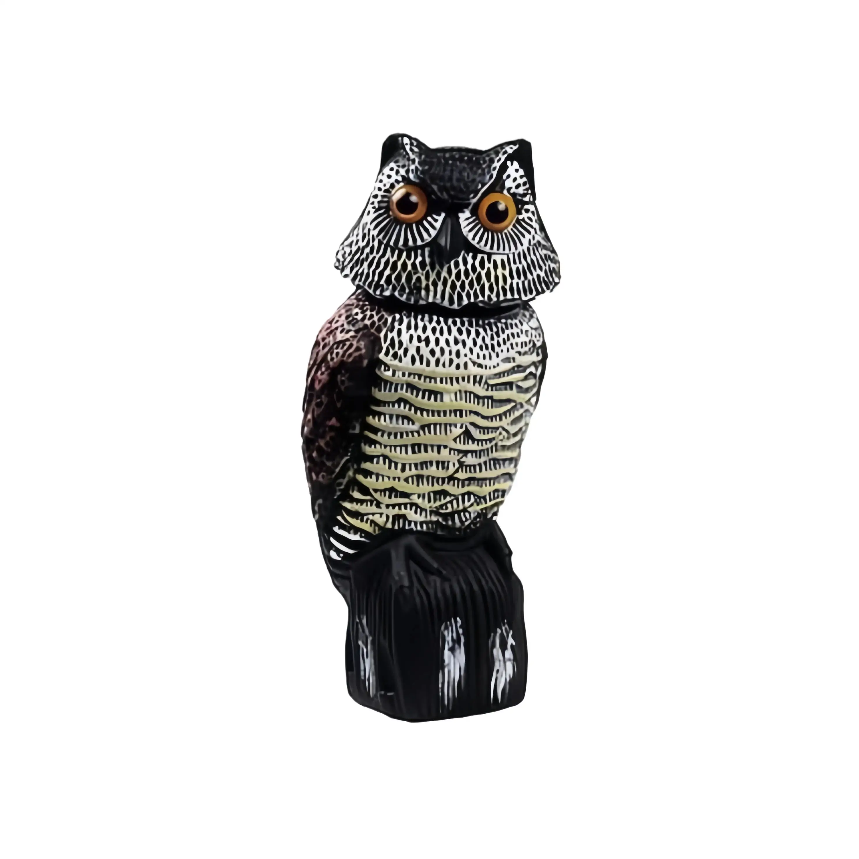 Búho Ahuyentador de Pájaros 39 cm – Repelente de Aves para Jardín, Balcón y Huerto, Cabeza Giratoria, Sin Pilas