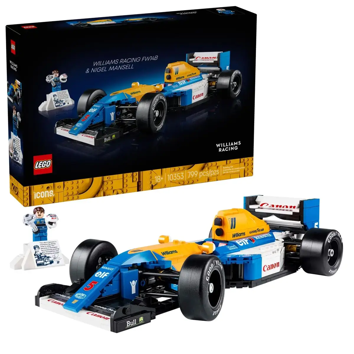 Lego Icons 10353 Williams Racing FW14B y Nigel Mansell