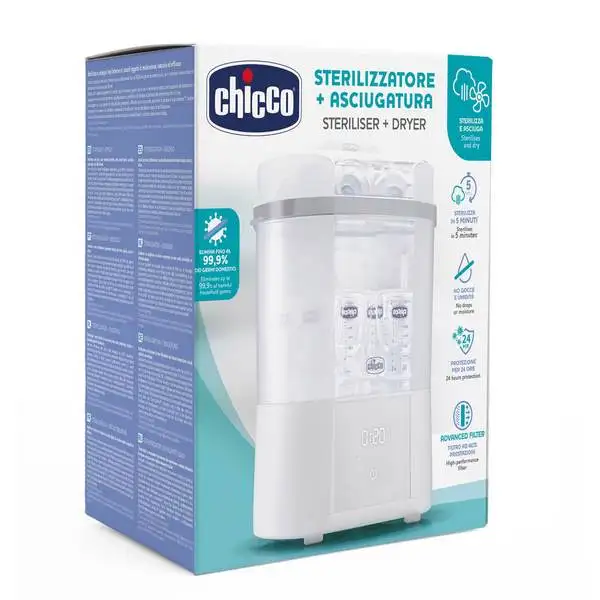 Esterilizador Chicco Electrico ALL IN ONE 2 en 1 con secado