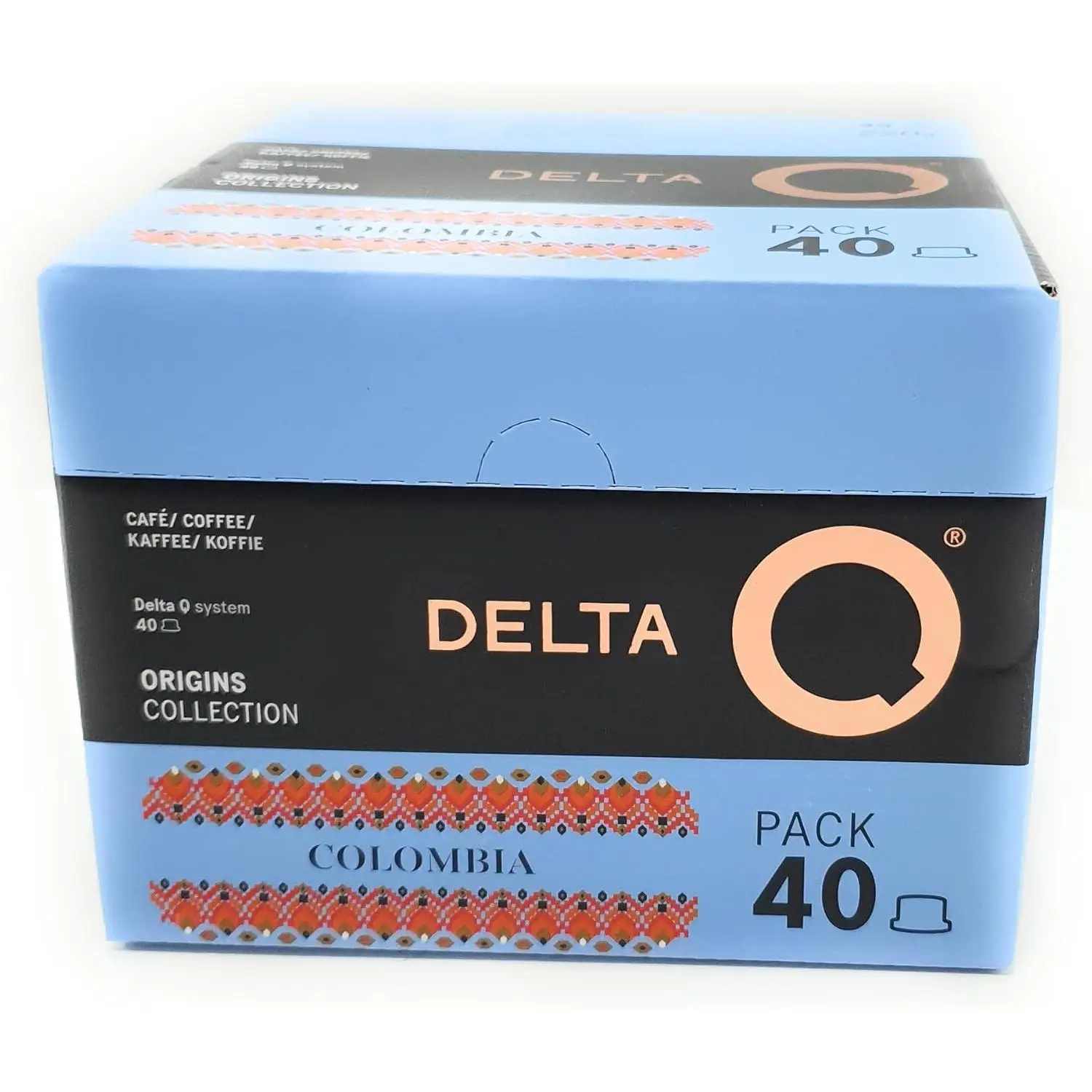 Delta Cafés - Delta Q - Cápsulas de Café Molido Colombia - espresso con un aroma FLORAL Y CHOCOLATE. intensidad 8 - Molido Natural - 40 Cápsulas