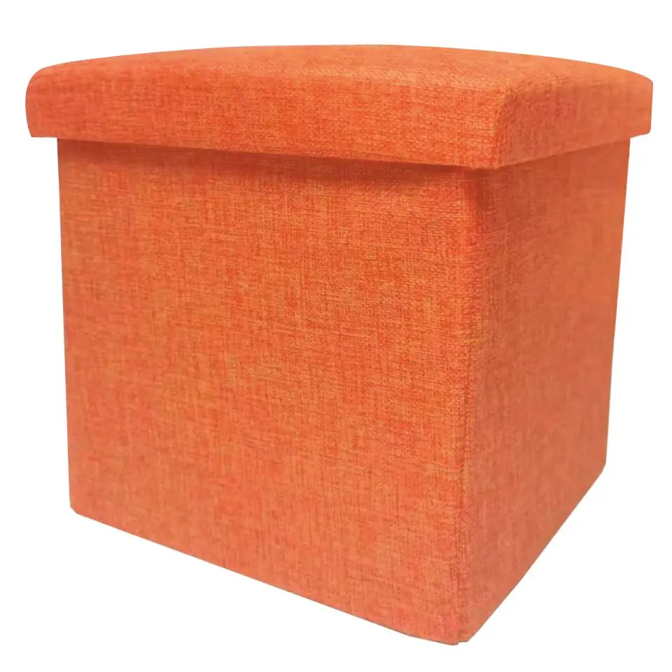 Puff para almacenamiento en tela plegable PlusCalidad - Puff Cúbico 30*30*30cm - Baúl, Taburete o Reposapiés