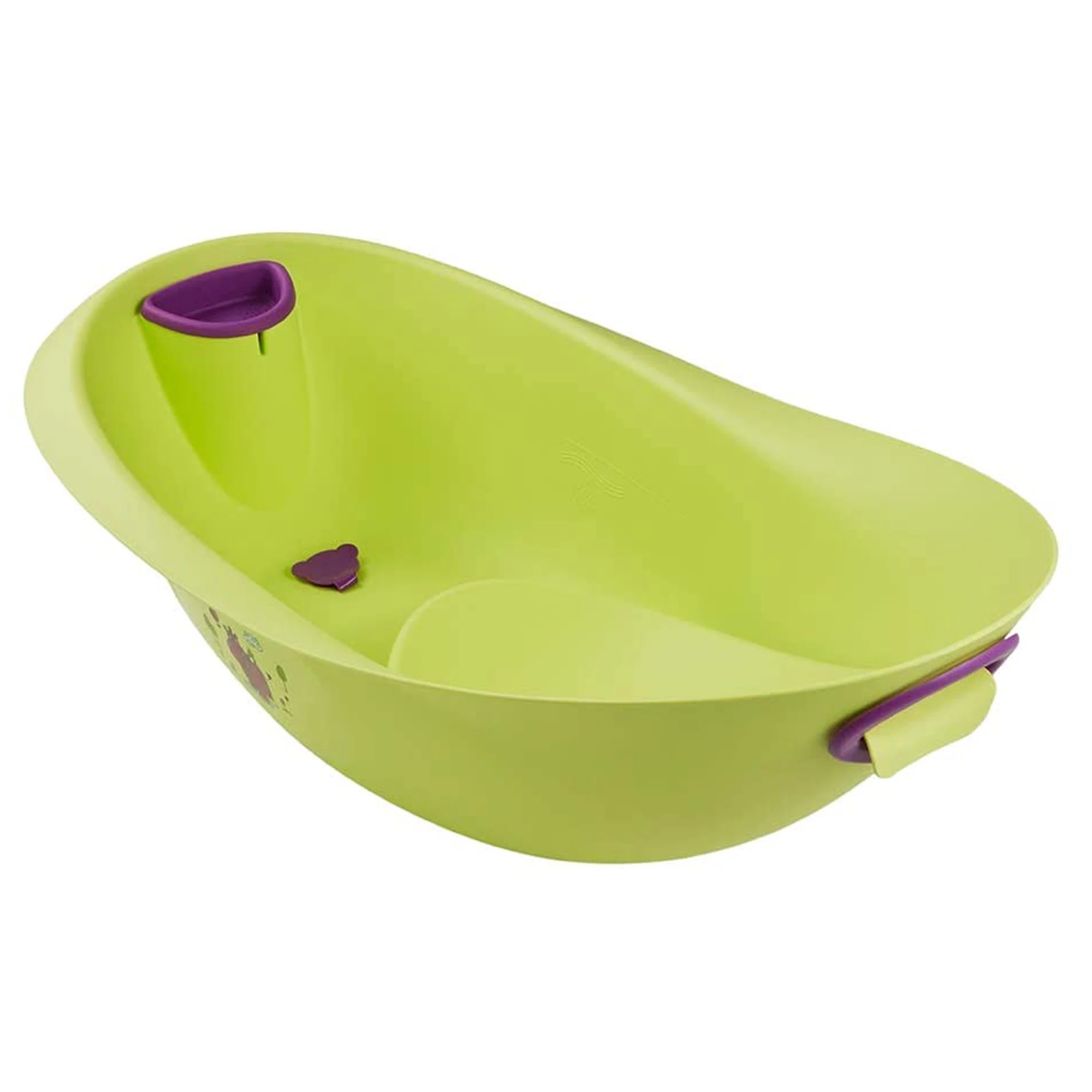 Ergonomic bathtub with soft handles Hipp, cap and anatomical seat, 0-6 months, Natalia, Green #3