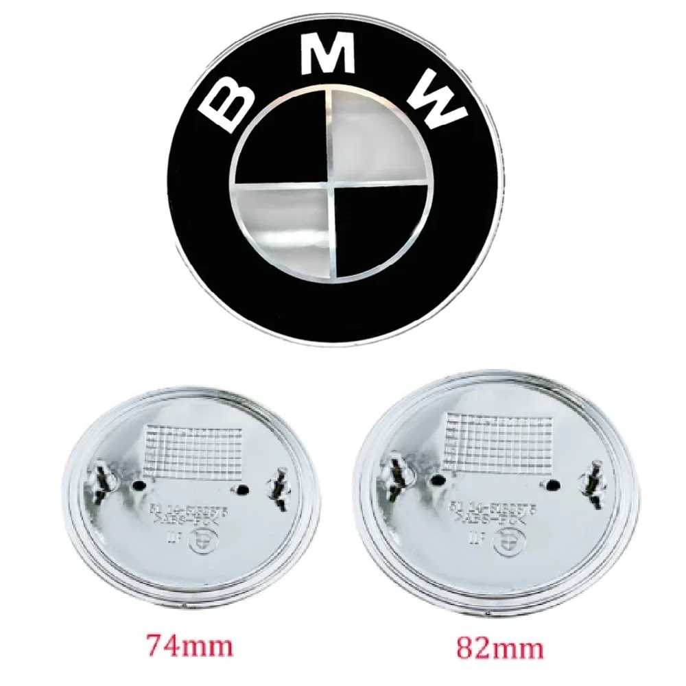 82mm 74mm for BMW E46 E39 E38 E90 E60 Z3 Z4 X3 black white front emblem trunk cover