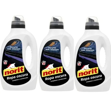 Gel detergente ropa oscura Norit. Pack Ahorro 3 x 1500