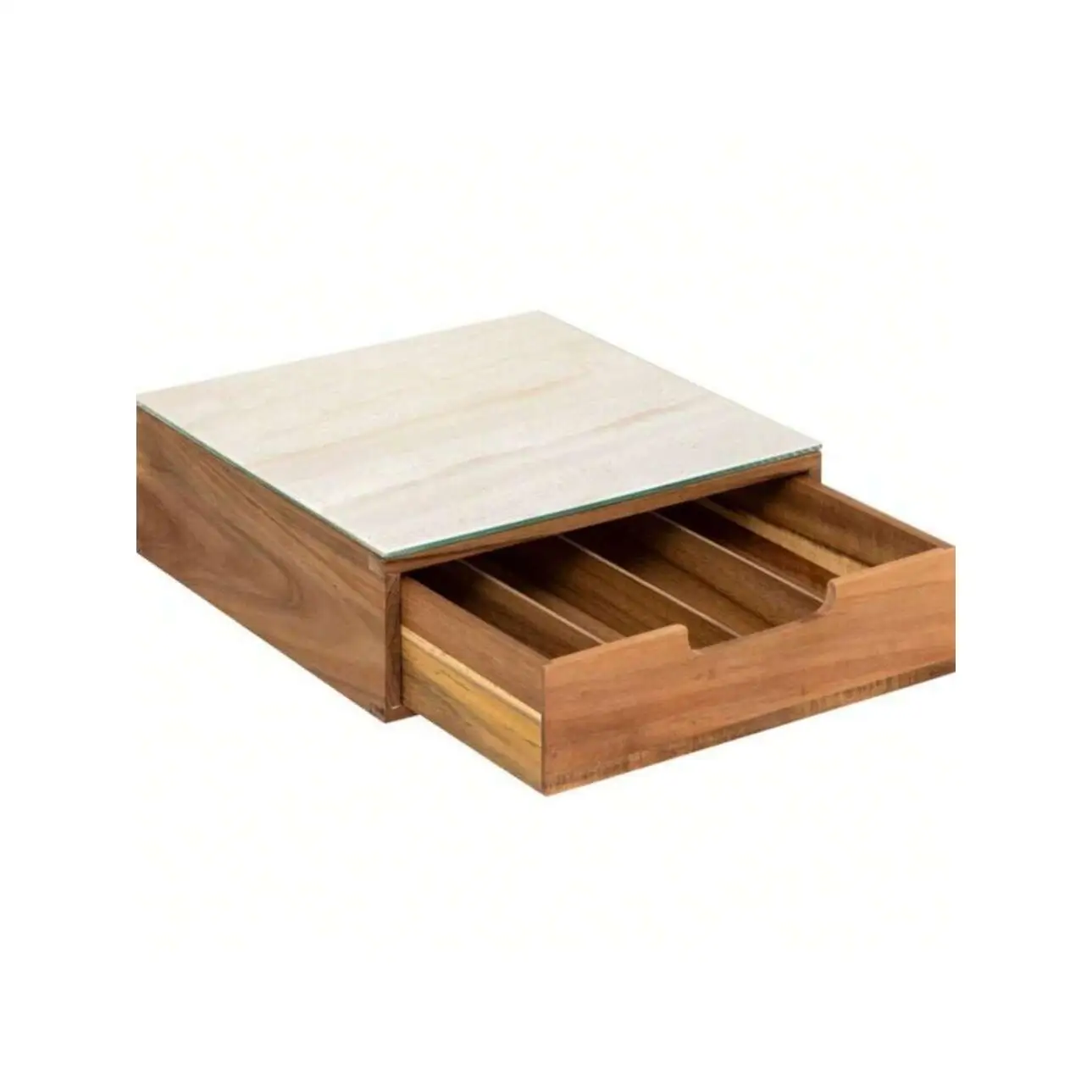 MAXHOME - Portacápsulas de Café de Bambú con Cajón – Organizador para Cápsulas de Café, Ideal para Cocina u Oficina, 30 x 30 x 10 cm