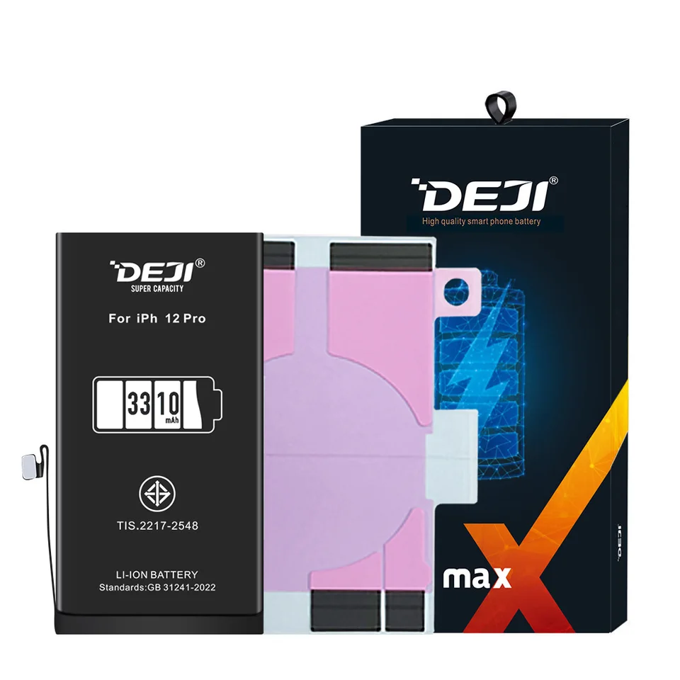 Batería de Alta Capacidad para iPhone 12 PRO - DEJI 3310mAh Li-ion con Carga Rápida, Certificada CE, 12 Meses de Garantía, Material de Cobalto Ecológico.