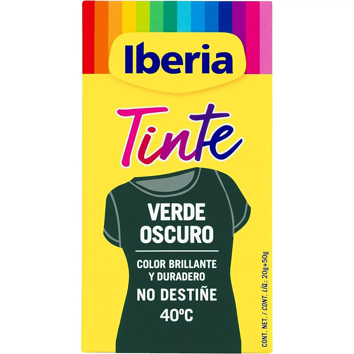 Iberia - Tinte Verde Oscuro para ropa, 40°C