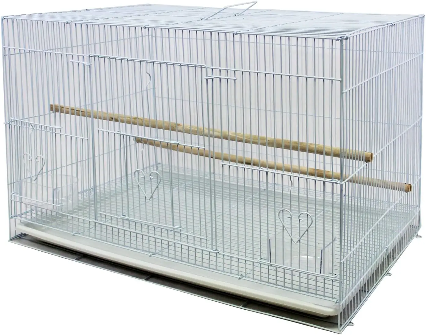 Bps metal parrot cage for birds bird house parakeet canaries large cage with feeder booster 60x39.5x40cm white #2