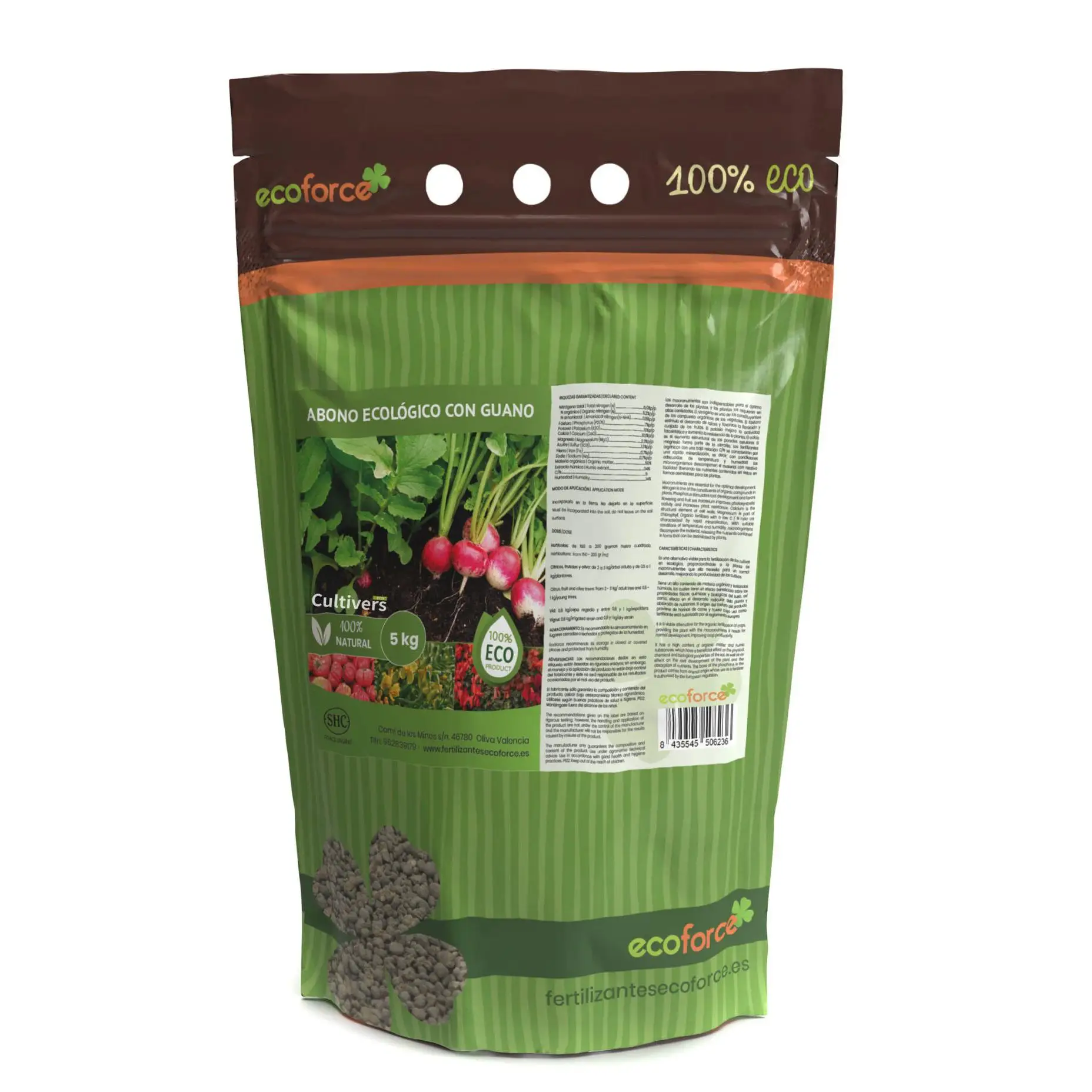 CULTIVERS Abono con Guano Ecológico 5 kg