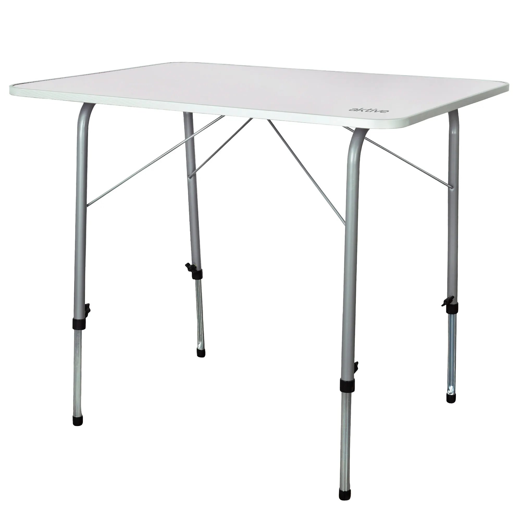 Aktive - Mesa plegable camping, color malva, 80x60x50/69 cm, altura regulable, uso exterior, patas plegables, máx. 30 kg, estructura aluminio, tablero madera MDF, mesa portátil, resistente y duradera,