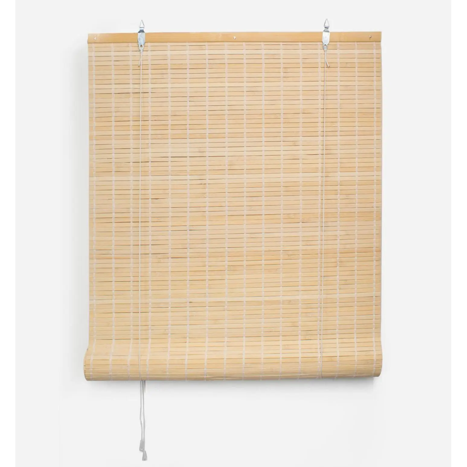 Persiana Enrollable de Bambú para Interiores, Cortina de Protección Solar y Privacidad para Puertas y Ventanas, Natural