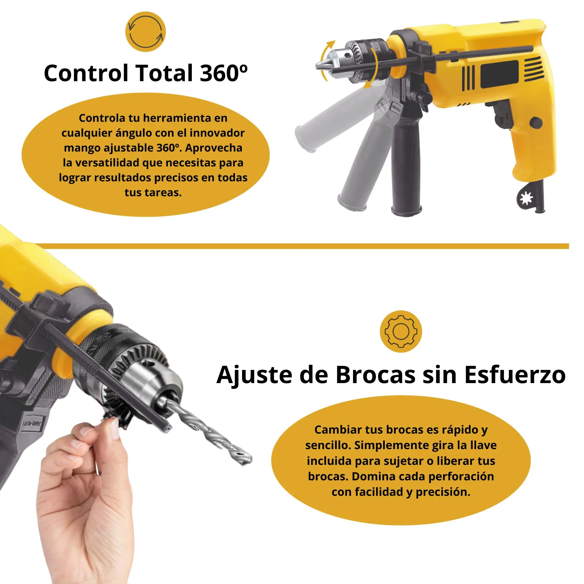 ORION91oficial® - 500W Electric Rotary Drill, Corded, with Variable Speed for Home DIY Use, Features Durable Steel Material and CE Certification, Ideal for Impact Drilling and Versatile Projects.