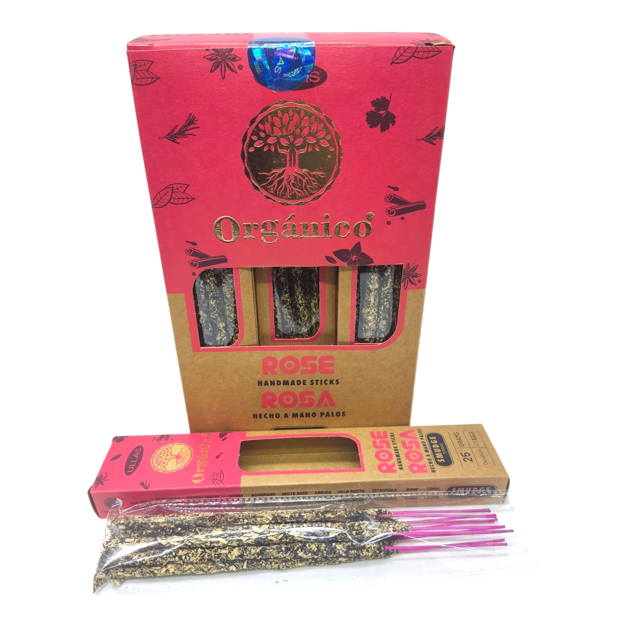 Black Opium Ullas organic incense made by hand without children's labor and with natural oils, 12 boxes of 25g c/u.