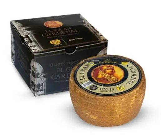 El Gran Cardenal - Queso de oveja de leche pasteurizada Queso castellano 900g a 1Kg aprox , 1ud