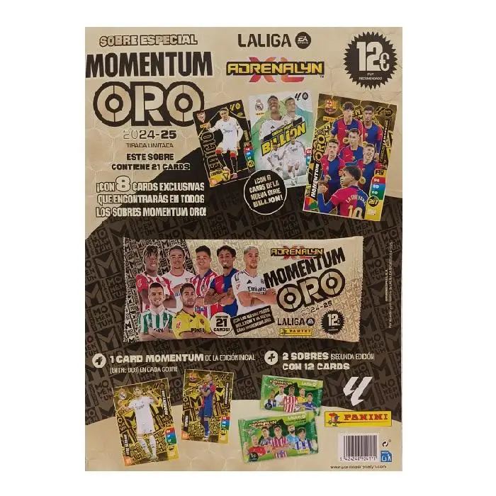 ADRENALYN 24 25 SOBRE ESPECIAL MOMENTUM ORO LA LIGA PANINI
