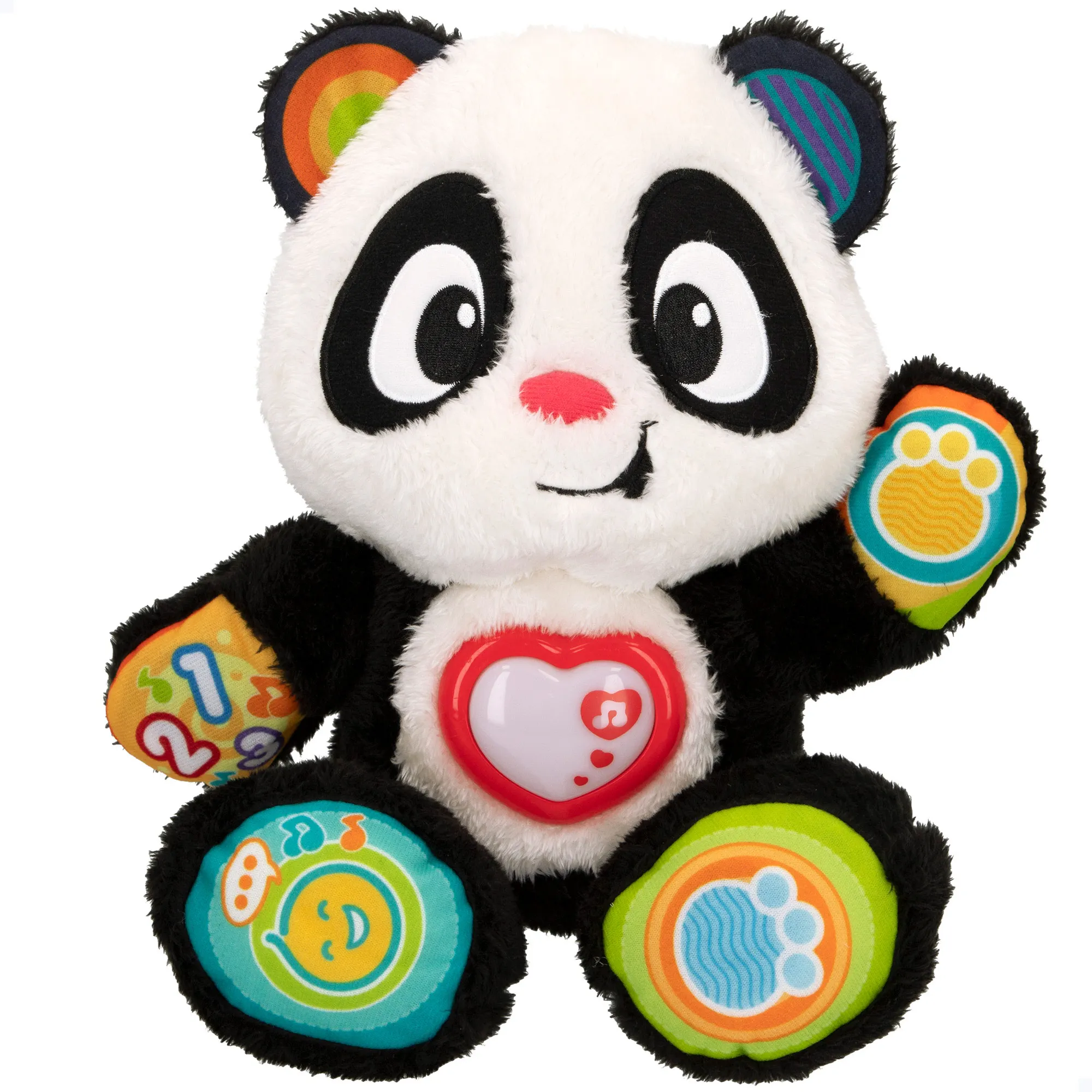 Winfun - Peluche oso panda interactivo, aprende conmigo, luces de colores, sonidos y melodías, en español, regalo divertido, adorable, para niños, + 6 meses