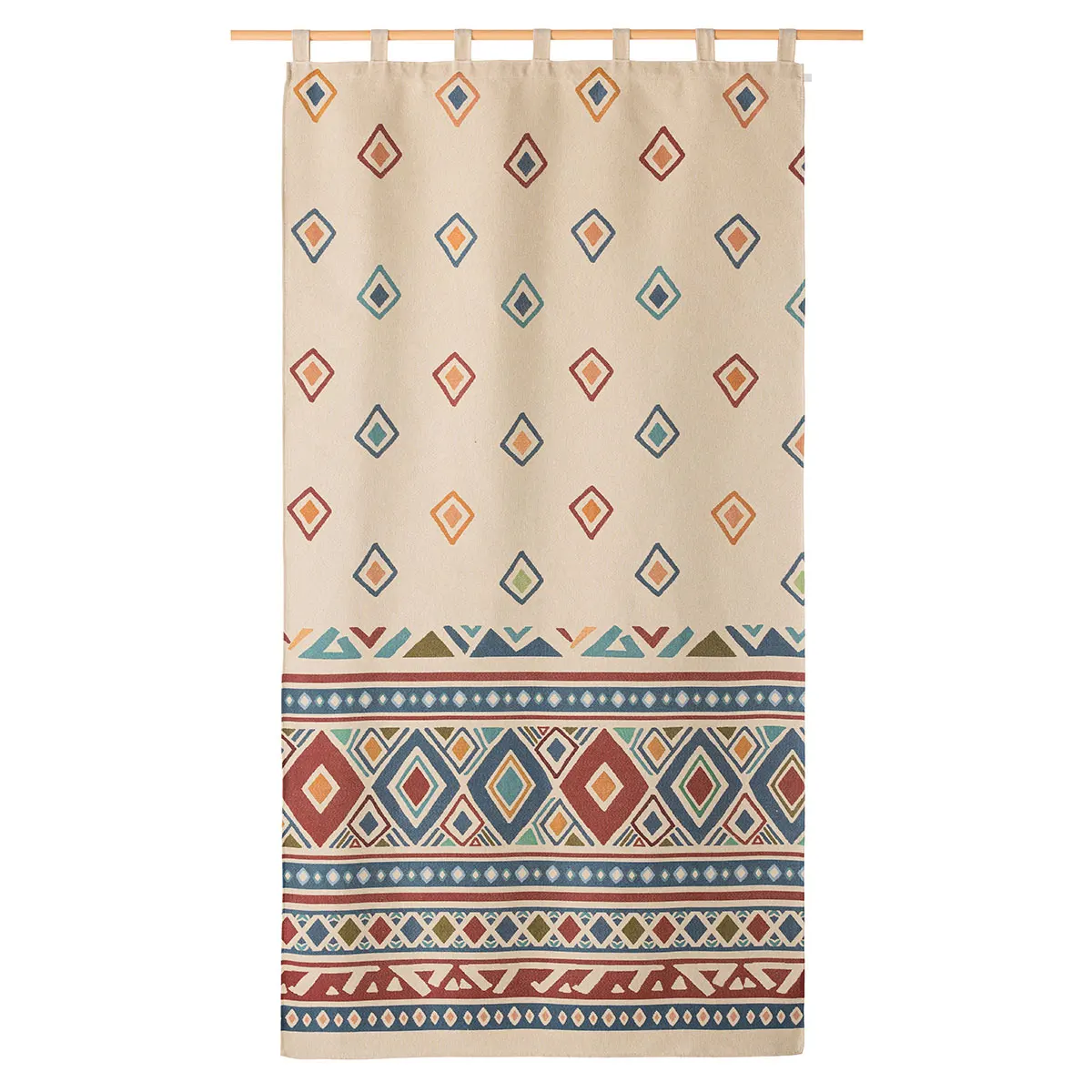 Cortina alpujarreña con trabillas ROMBOS Nº58 de 140x260 cm, de Lanovenanube