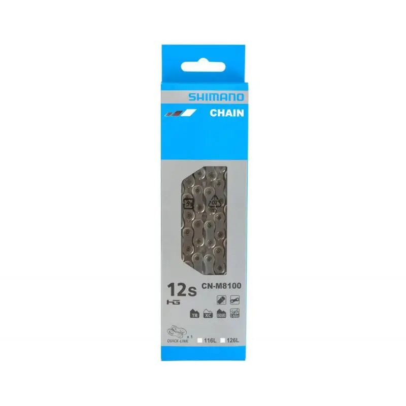 SHIMANO | Cadena DEORE XT M8100 12v 126 Eslabones - Parta cada aventurero que monta una MTB, en cada salida a la aventura, ya sea en subida o descenso, acelerando o frenando, sobre grava, en terreno