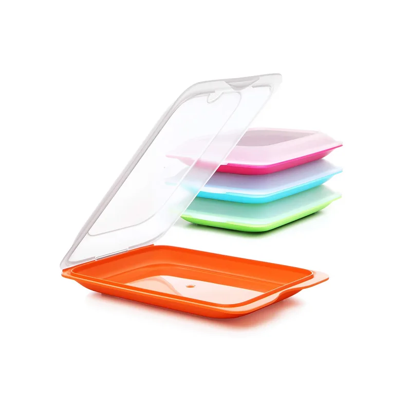 Set de 4/6 Unidades Porta Embutidos y Alimento Fresh, Libre de BPA, Reutilizables, Apilables, Apto Lavavajillas y Microondas