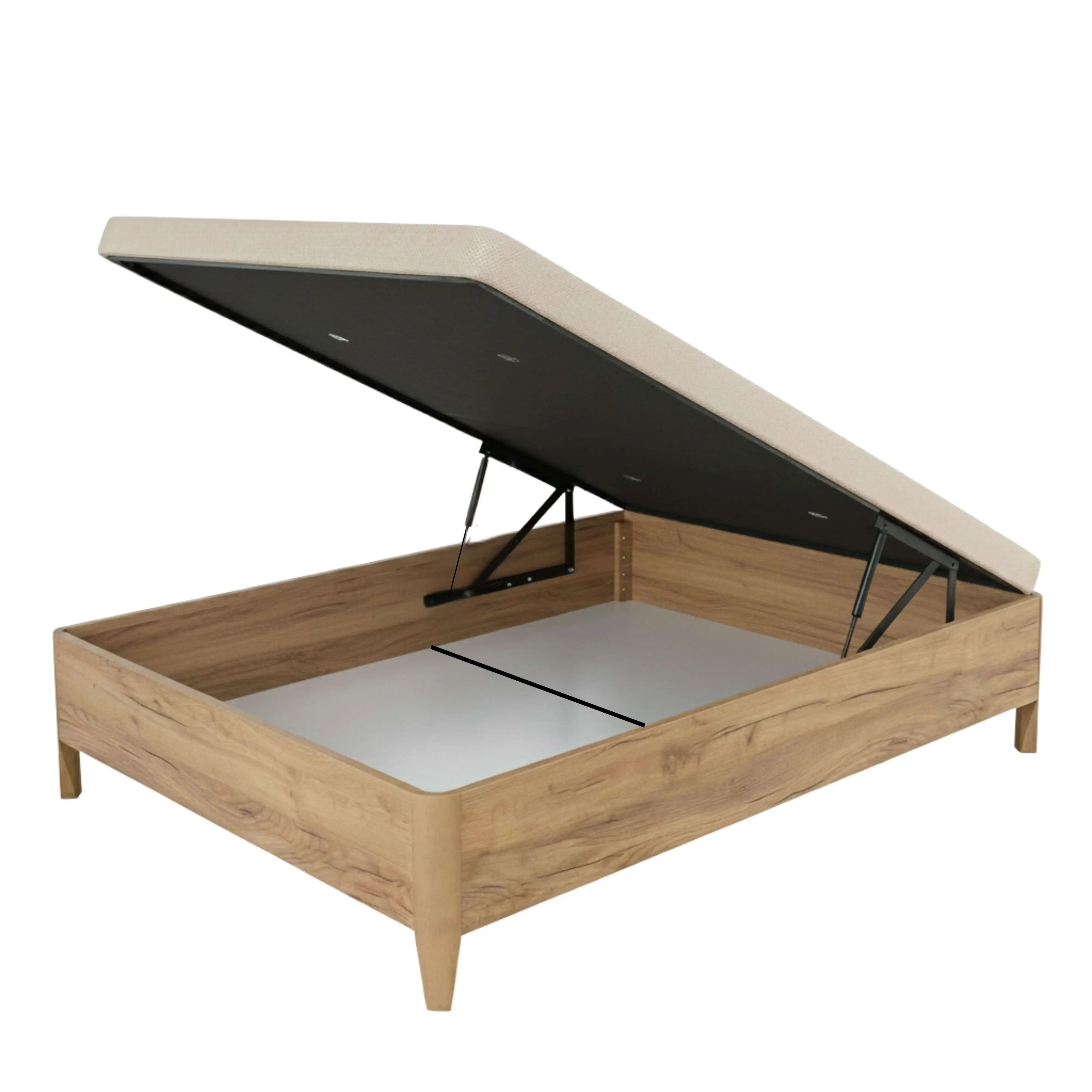 Miroytengo Canapé Cope dormitorio Roble Amazonas tapa reforzada anti-curva, apertura manual bombines gas, patas haya 11 cm