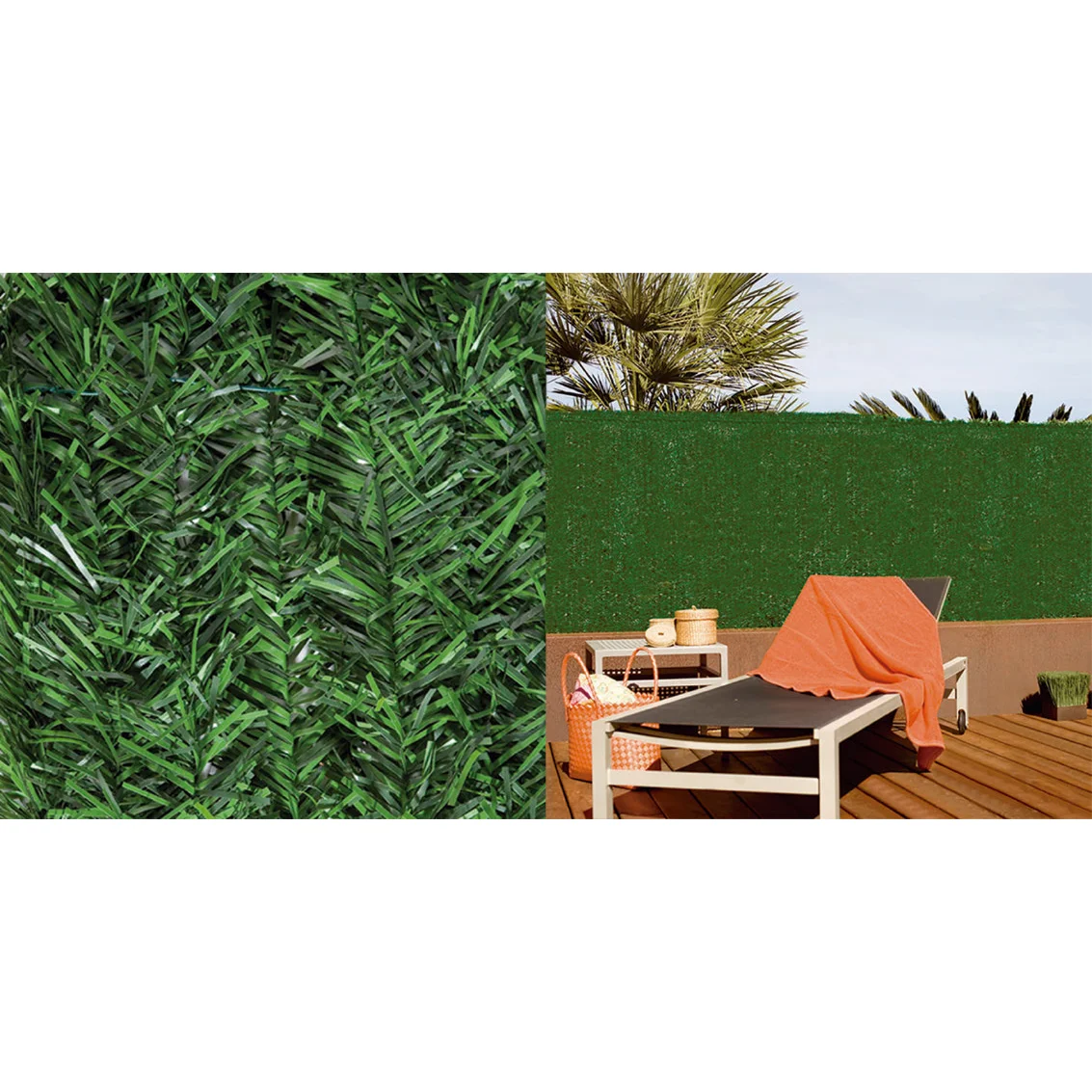 Seto Artificial de Ocultación Nortene 85% PVC 1x3m - Alta Ocultación - Simula Natural