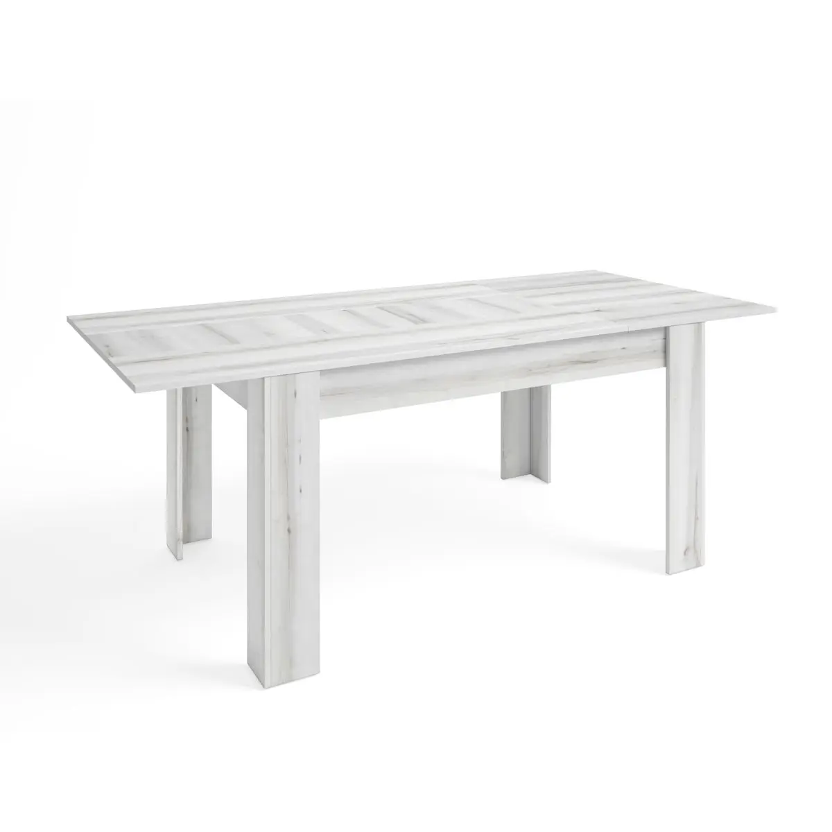 Mesa de comedor Bass extensible blanco nordic 76,1×140,4-200×90,4 cm