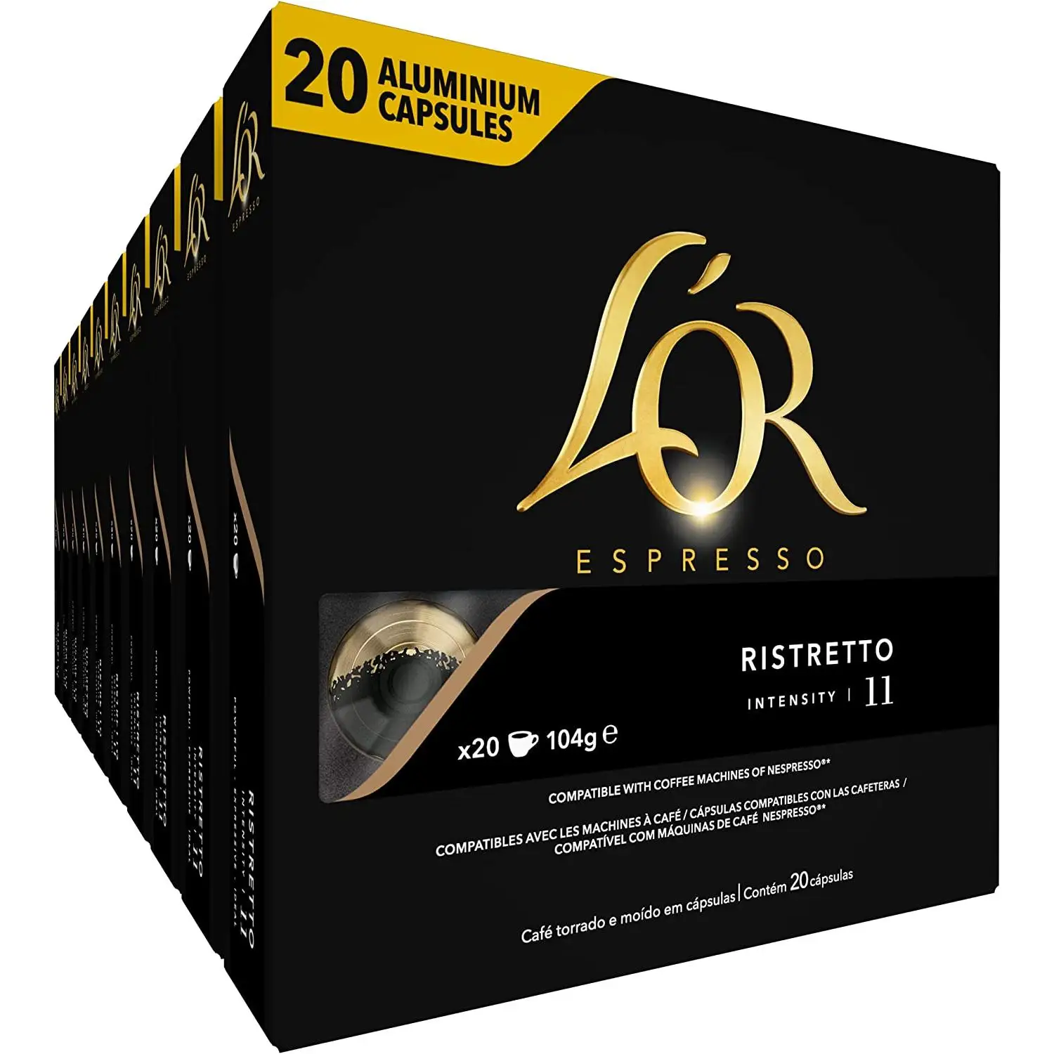 L'or ristretto coffee capsules intensity 11 (box of 200 capsules)
