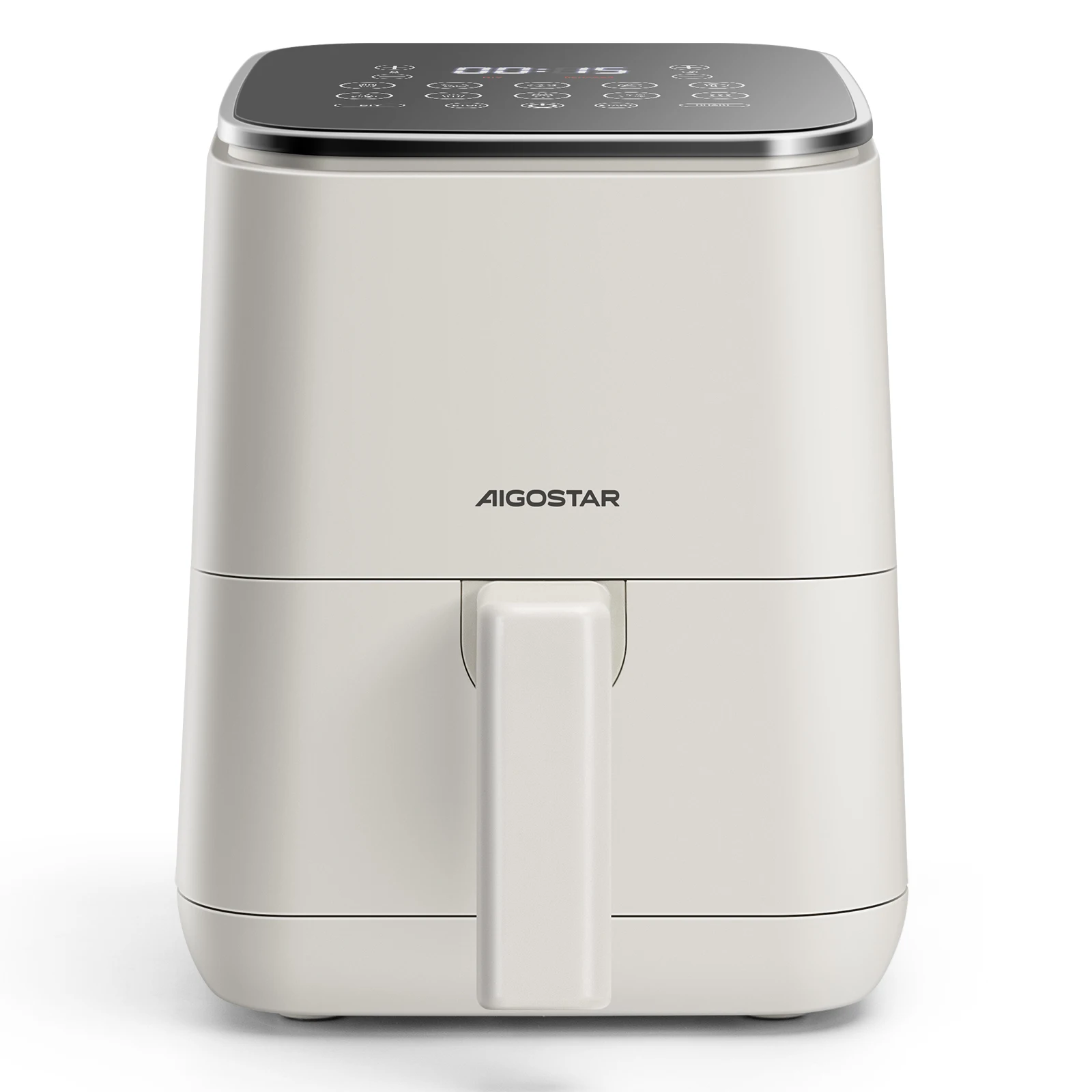 AIGOSTAR LED Touchscreen Air Fryer, 2L Capacity, 1200W, Non-Stick, with 10 Automatic Programs for Oil-Free Cooking and Efficient Air Circulation.