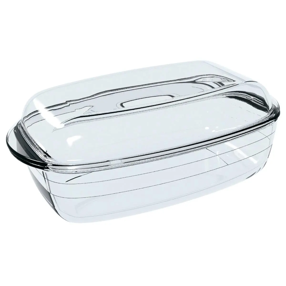 Ocuisine Cacerola Rectangular Vidrio 4,5l Resistente a Rayaduras