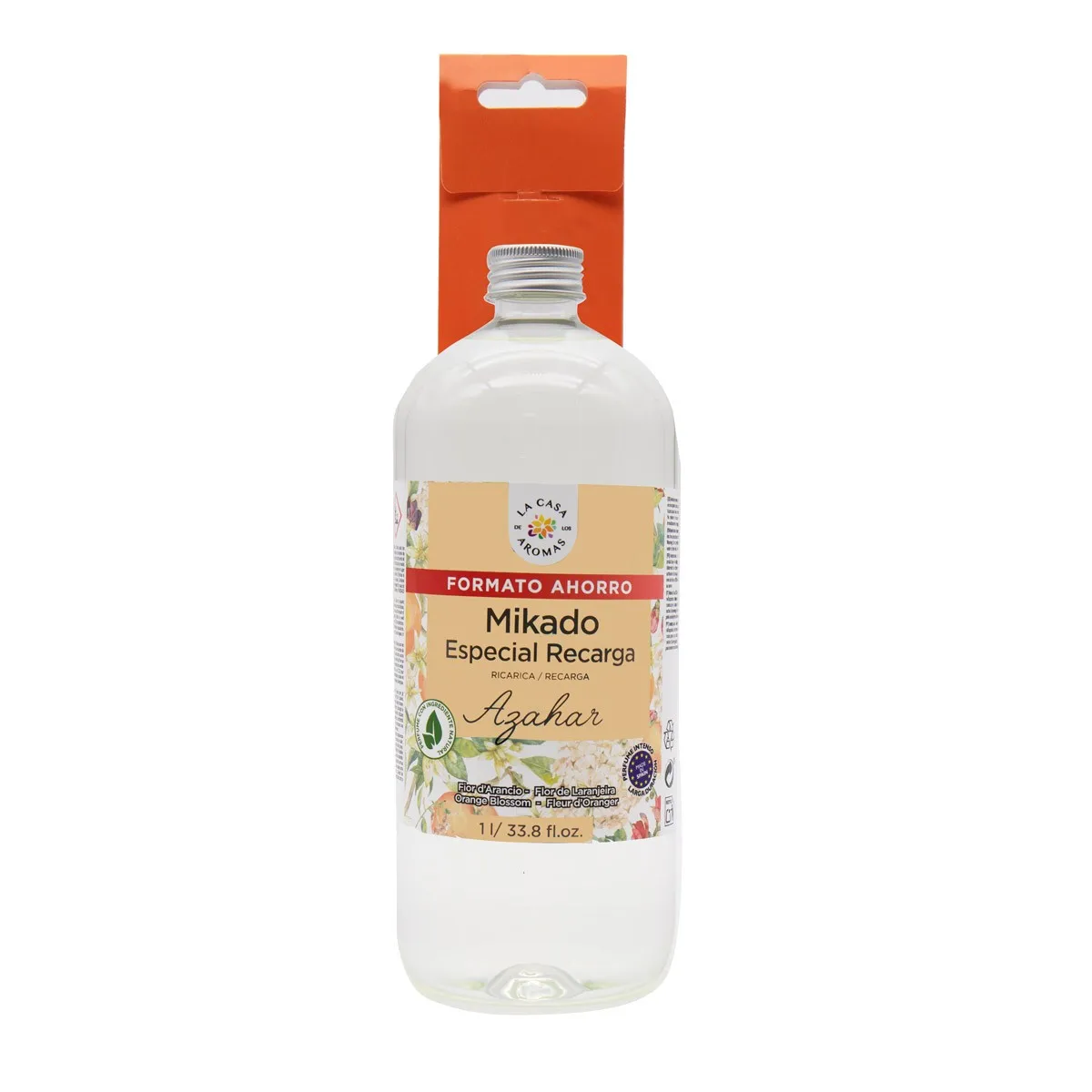 La Casa de los Aromas Mikado Reposicion AZAHAR botella 1 Litro con 15palitos de recambios Ambientador Fragancia DURADERA 1000ml Calidad garantizada