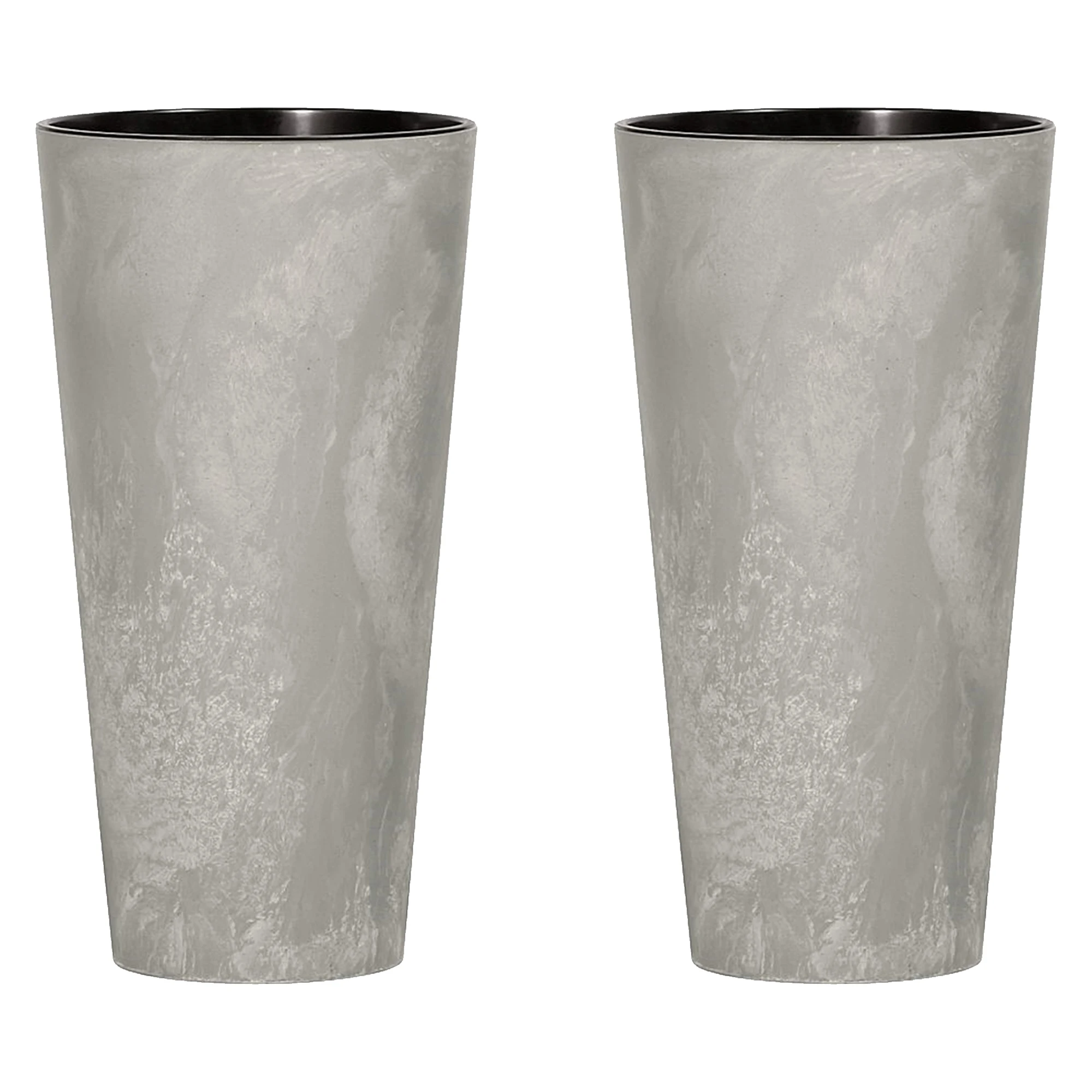 2x PROSPERPLAST Tubus Slim Effect de plástico CON depósito en color Cemento, 38,1 (alto) x 20 (ancho) x 20 (profundo) cms