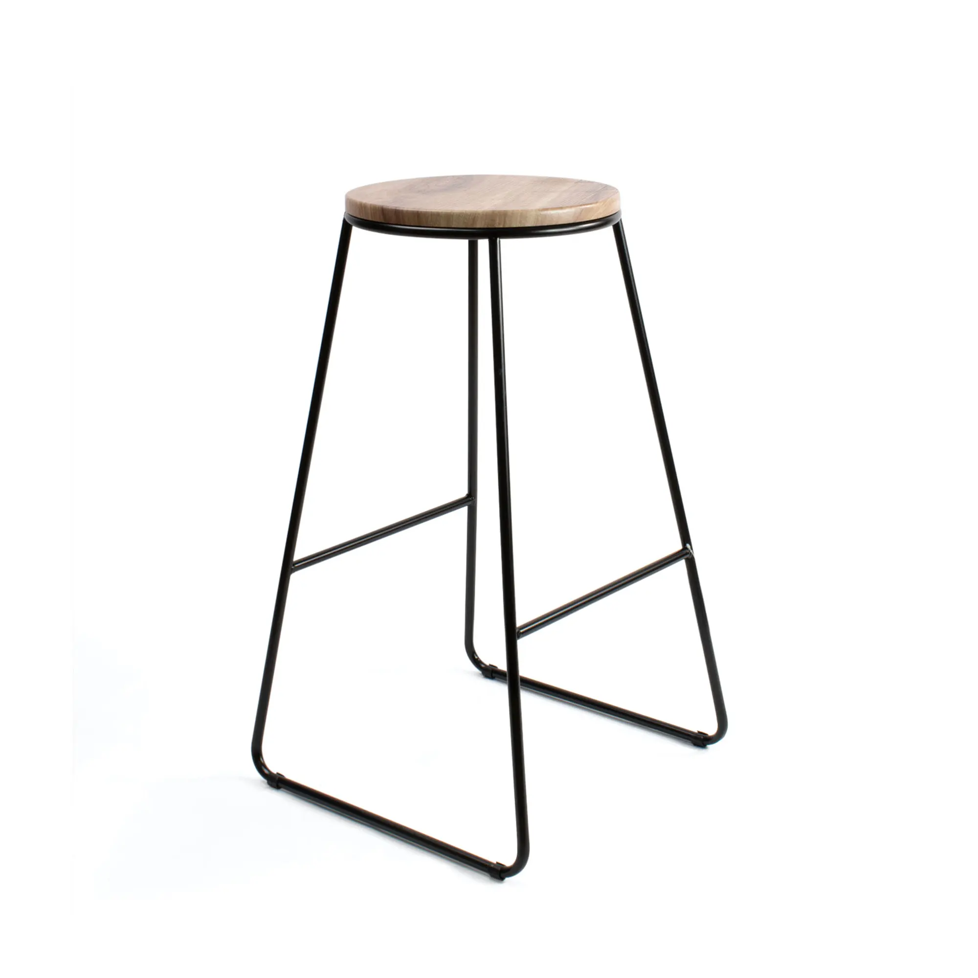The Secret Home - Taburete Arlo de Madera y Metal - Alto 71 Cm - Asiento Extra para el Hogar
