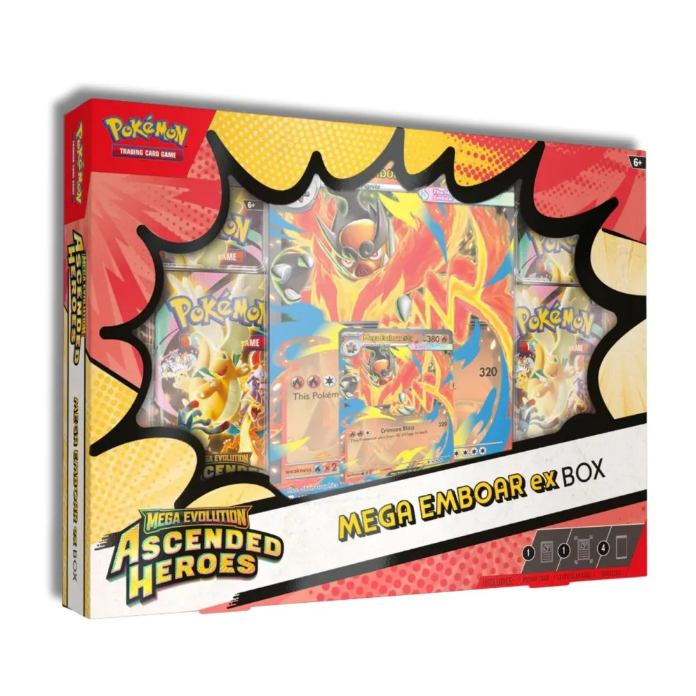 POKEMON JUEGO DE CARTAS COLECCIONABLES COLECCIÓN MEGA-EMBOAR EX MEGAEVOLUCIÓN HÉROES ASCENDENTES POKEMON TCG POKEMON JCC