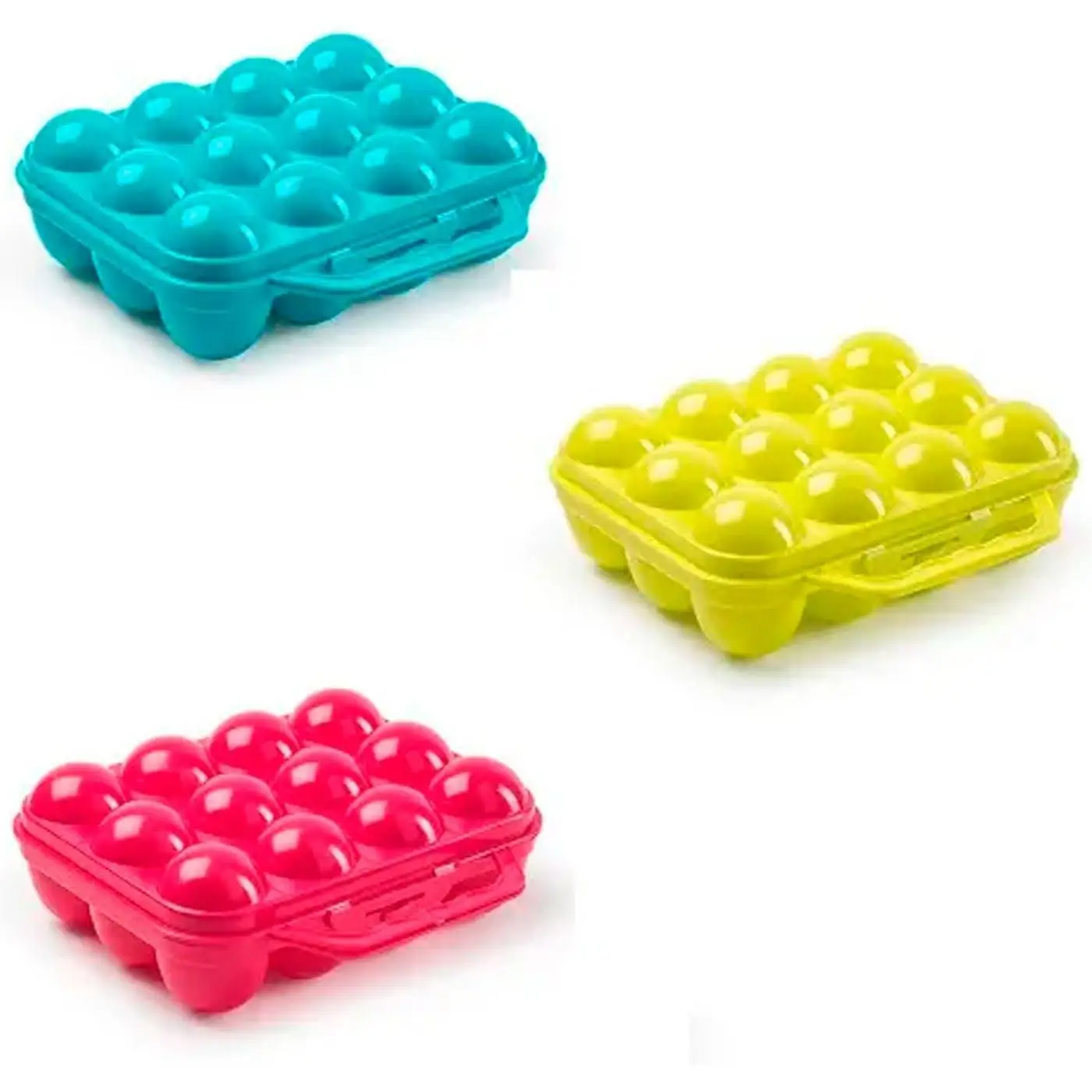 C.A | Pack de 3 Hueveras con Tapa 🥚 | 12 Huevos por Unidad | Organizadores de Cocina