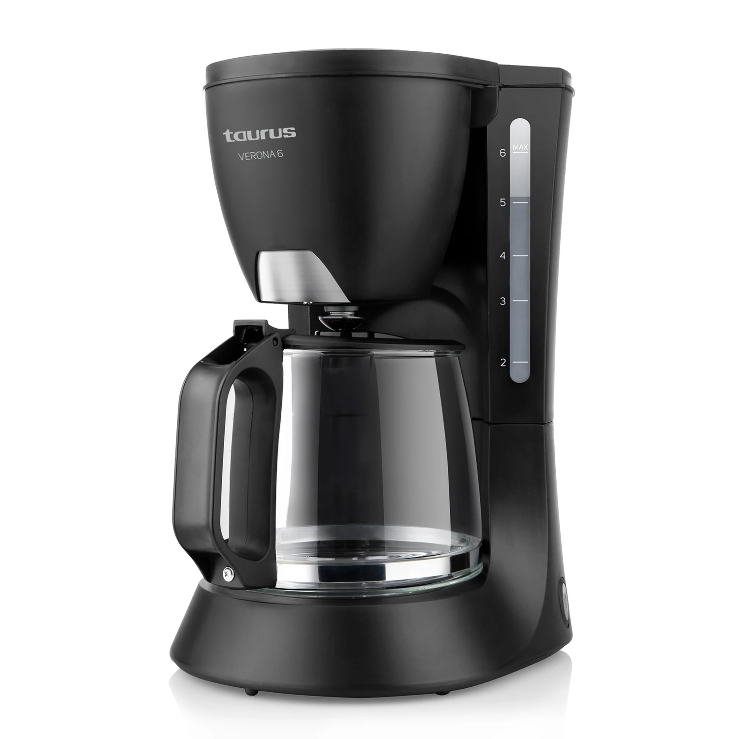 Taurus-drip coffee maker Verona 6 and 12 cups. Black Color. Plastic Product Material. 600 Power W. Cable length 77 cm