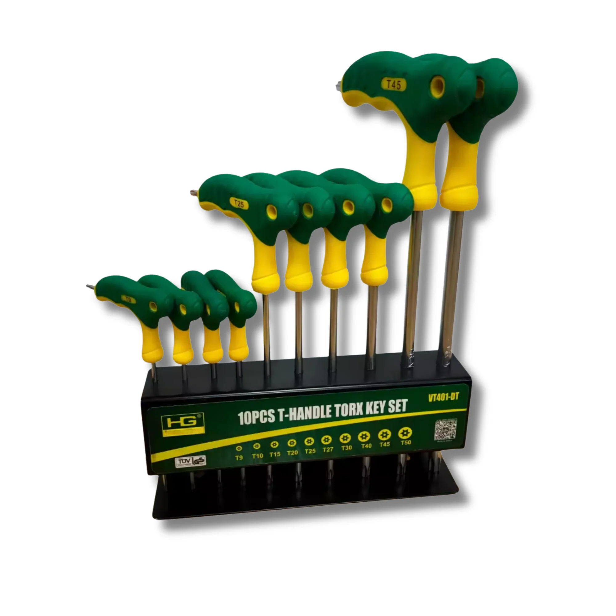 Juego de 10 llaves TORX con mango en T de goma ergonómica y soporte metálico organizador, medidas T9 a T50, ideal para… — oferta en AliExpress