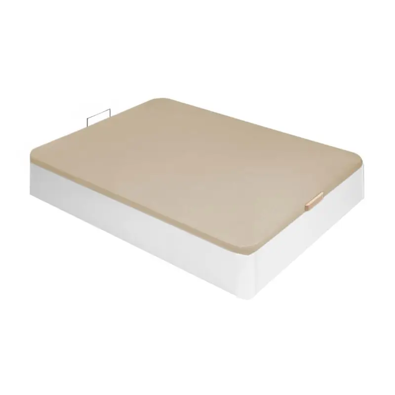 MOBELCENTER -  Canapé Alta Capacidad con Tirador 90x190 Blanco, Abatible con Tapa Transpirable 3D, Arcón de Gran Capacidad (1563)