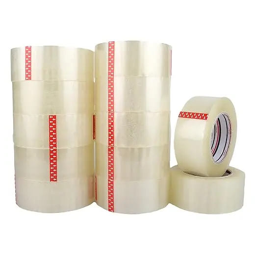 6 Rollos Cinta Embalar 48MMx200M Marrón o Transparente - Celo Adhesivo Resistente y Cinta Adhesiva Fuerte para Embalaje de Cajas, Paquetes, Mudanzas y Uso Industrial o Doméstico
